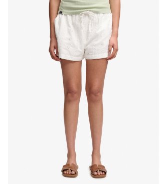 Superdry Short Brodado blanco roto