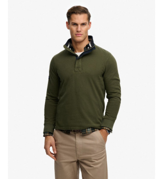 Superdry para hombre. M2014057A Sudadera Classic verde (S), Casual, Algodón