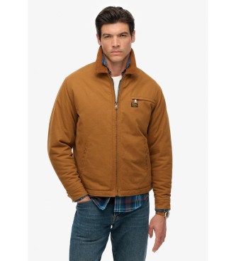 Superdry para hombre. M5012236A Chaqueta Canvas Ranch marrón (S), Casual, Algodón