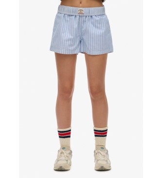 Superdry para mujer. W7110476A Shorts Stripe Elastic azul (M), Casual, Algodón