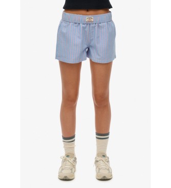 Superdry para mujer. W7110476A Shorts Stripe Elastic azul (XXS), Casual, Algodón