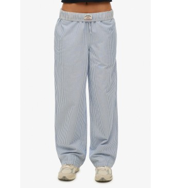 Superdry para mujer. W7011273A Pantalón Stripe Elastic azul (S), Homewear, Algodón
