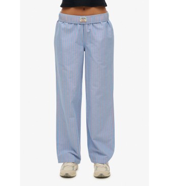 Superdry para mujer. W7011273A Pantalón Stripe Elastic azul claro (M), Homewear, Algodón