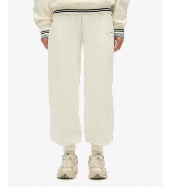 Superdry para mujer. W7011221A Pantalón Jogger Country Club Cuff blanco roto (S), Casual, Algodón