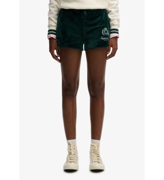 Superdry para mujer. W7110501A Shorts Country Club Velour verde (L), Casual, Poliéster