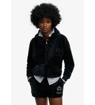 Superdry para mujer. W2012544A Sudadera Country Club Velour marino (XL), Casual, Poliéster