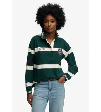 Superdry para mujer. W6012214A Polo Crest verde (XS), Casual, Algodón, Manga larga