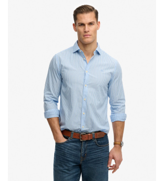 Superdry para hombre. M4011109A Camisa Cut Away Poplin azul (M), Casual, Algodón, Clásico, Manga larga