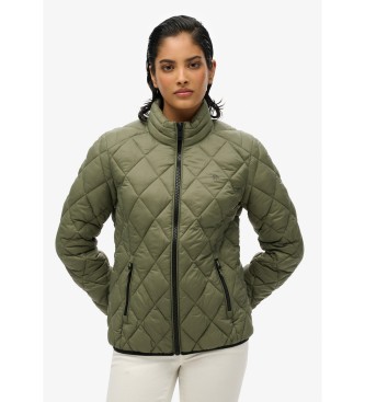 Superdry para mujer. W5011919A Chaqueta Diamond Quilt Fuji Lite verde (XS), Casual, Nylon