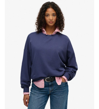 Superdry para mujer. W2012475A Sudadera Essential Logo GD Relax marino (S), Casual, Algodón, Manga larga