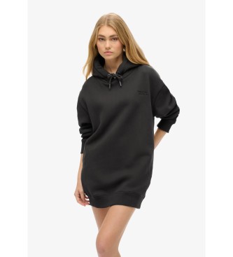 Superdry para mujer. W8011632A Vestido Sudadera Essential negro (XXS/XS), Casual, Algodón, Manga larga