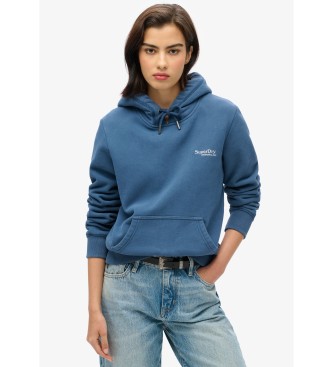Superdry para mujer. W2012180A Sudadera Essential Logo azul (XL), Casual, Algodón, Manga larga