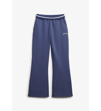 Superdry para mujer. W7011097A Pantalón Flare Jogger azul (S), Casual, Algodón