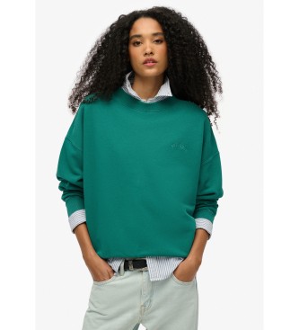 Superdry para mujer. W2012298A Sudadera Essential Logo Oversized Crew verde (L), Casual, Poliéster, Manga larga