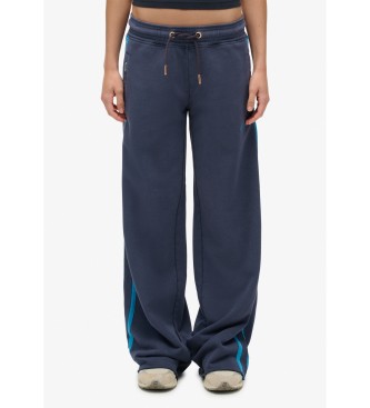 Superdry para mujer. W7011265A Pantalón Jogger Athletic Essentials Logo Straight azul (S), Casual, Algodón