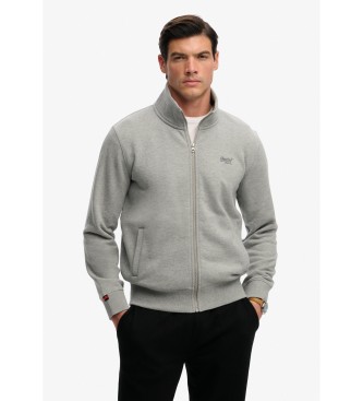 Superdry para hombre. M2014127A Chaqueta Track gris (M), Casual, Deportivo, Algodón, Manga larga