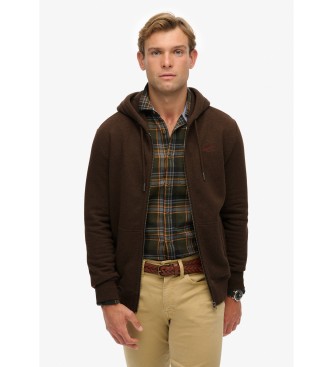 Superdry para hombre. M2014128A Sudadera Essential Logo Zip con Capucha marrón (M), Casual, Algodón