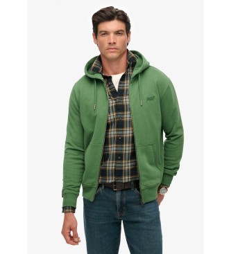 Superdry para hombre. M2014128A Sudadera Essential Logo Zip Hoodie HB verde (S), Casual, Algodón