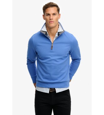 Superdry Sudadera Essential Pique Half Zip azul