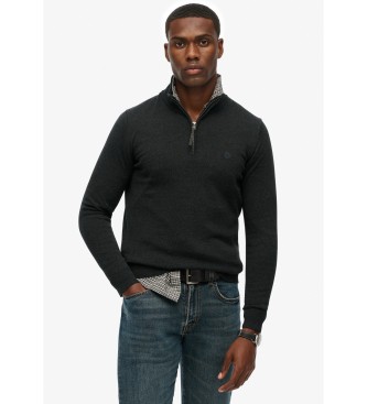 Superdry para hombre. M6110690A Jersey Essentials Half Zip negro (M), Casual, Algodón