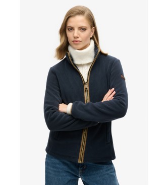 Superdryvoor vrouwen. W2012336A Estate Full Zip Fleece marine (S), Casual, Gerecycled polyester, Duurzaam, Marineblauw