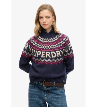 Jersey Fairisle marino (S), Casual, Acrílico, Superdry outlet 2024.