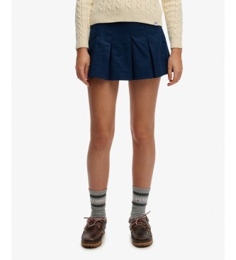 Superdry Falda pantalón Pleated azul marino
