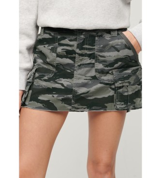 Superdry Para Mujer. W7210305A Falda Utility Parachute Gris (L), Casual, Camuflaje, AlgodóN-image