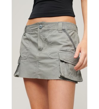 Superdry para mujer. W7210305A Falda Utility Parachute gris (L), Casual, Algodón