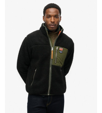 Superdry para hombre. M2014141A Forro polar Vintage Retro negro (XL), Casual, Poliéster