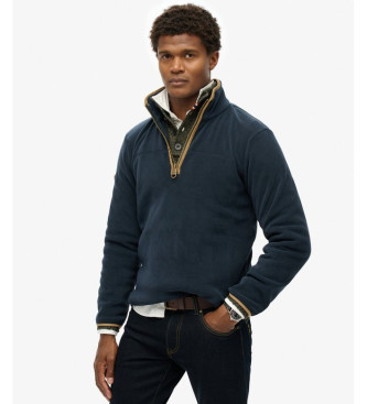 Superdry para hombre. M2014151A Forro polar con media cremallera Estate marino (XL), Casual, Poliéster Reciclado, Sostenible