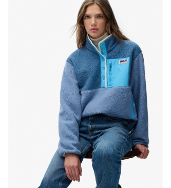 Superdry Forro polar Colour Block Pull Over azul