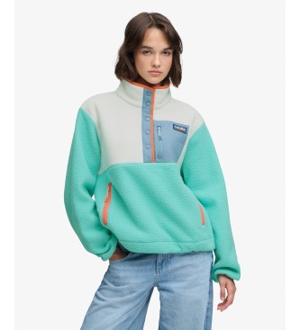 Superdry Forro polar Colour Block Pull Over turquesa