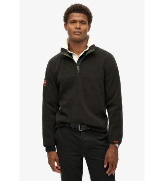 Superdry para hombre. M2014153A Forro polar con media cremallera Active negro (XXL), Casual, Manga larga, Poliéster Reciclado, Sostenible