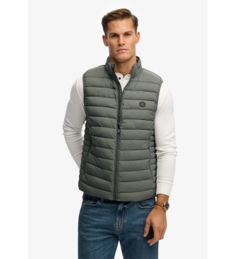 Superdry para hombre. M5012341A Chaleco Fuji Lite Padded Gilet gris (M), Casual, Nylon reciclado