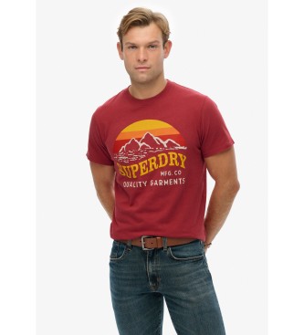 Superdry para hombre. M1012240A Camiseta Great Outdoors Relaxed rojo (L), Casual, Algodón, Manga corta