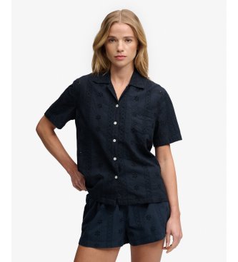 Superdry Camisa Heritage Broderie marino