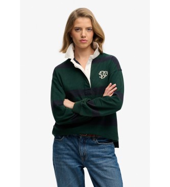 Superdry para mujer. W6012212A Polo Heritage Rugby verde (XL), Casual, Algodón, Manga larga