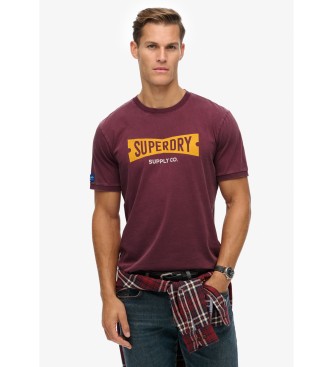 Superdry para hombre. M1012269A Camiseta Heritage Tab Loose rojo (S), Casual, Algodón, Manga corta