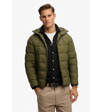 Superdry para hombre. M5012340A Chaqueta Box Quilt Fuji Lite verde (M), Casual, Poliamida