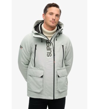 Superdry para hombre. M5011922A Cazadora cortavientos con capucha y bordado Ultimate SD gris (M), Casual, Poliéster Reciclado, Sostenible