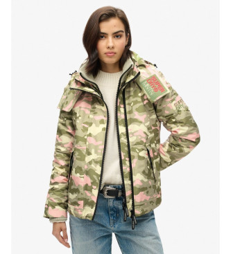 Superdry para mujer. W5011747A Chaqueta cortavientos MTN verde (M), Casual, Poliéster, Poliéster Reciclado, Sostenible