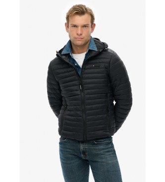 Superdry para hombre. M5012286A Chaqueta Hooded Fuji Lite negro (L), Casual, Nylon