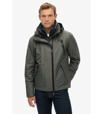 Superdry para hombre. M5012100A Chaqueta cortavientos con capucha gris (L), Casual, Poliéster Reciclado, Sostenible