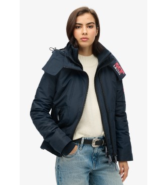 Superdry para mujer. W5011747A Chaqueta cortavientos de montaña con capucha marino (S), Casual, Poliéster Reciclado, Sostenible