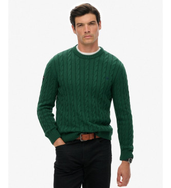 Superdry para hombre. M6110707A Jersey Clásico verde (M), Casual, Algodón