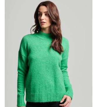 Superdry para mujer. W6110501A Jersey de cuello perkins Essential verde (XS), Casual, Acrílico