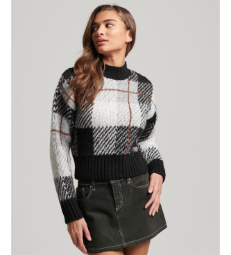 Superdry para mujer. W6110496A Jersey de punto de corte cuadrado con diseño negro (S), Casual, Acrílico