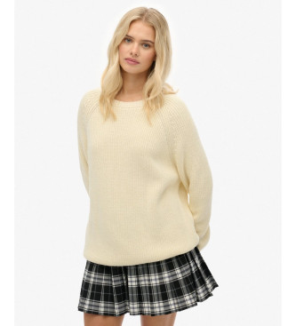 Superdry para mujer. W6110672A Jersey Relaxed Rib Knitted beige (M), Casual, Algodón