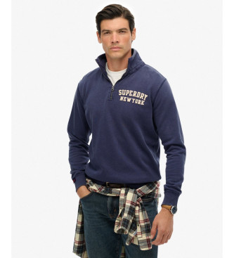 Superdry para hombre. M2014088A Sudadera Vintage Athletic Half Zip marino (XL), Casual, Algodón